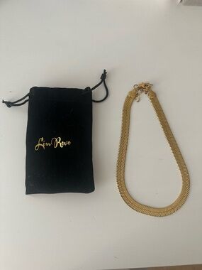 Lin Reve Gold Herringbone Chain Necklace